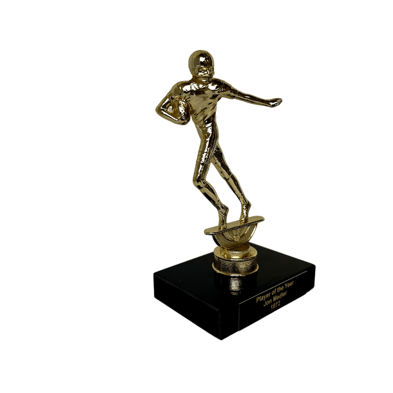 Metal and Marble Series Retro Football Trophy - AndersonTrophy.com