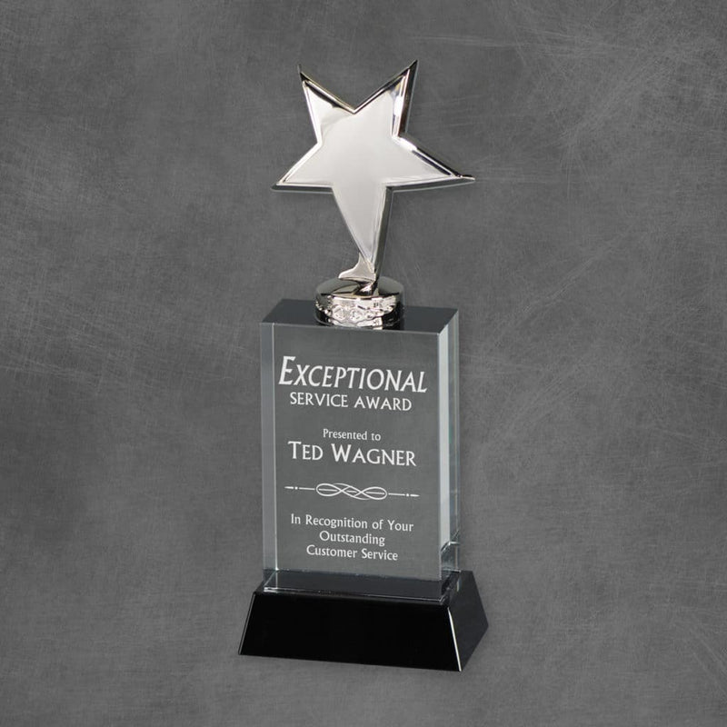 Metal Star Crystal Corporate Award - AndersonTrophy.com