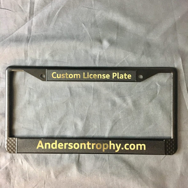 Metallic License Plate Frame - Car - Black - AndersonTrophy.com