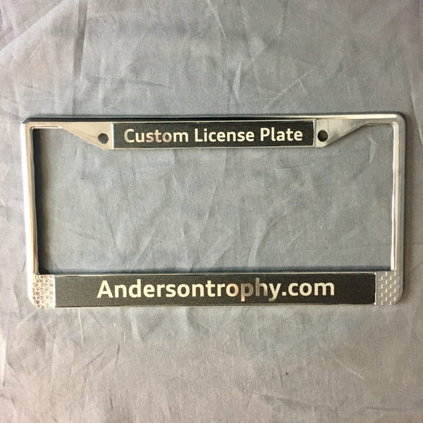 Metallic License Plate Frame - Car - Chrome - AndersonTrophy.com
