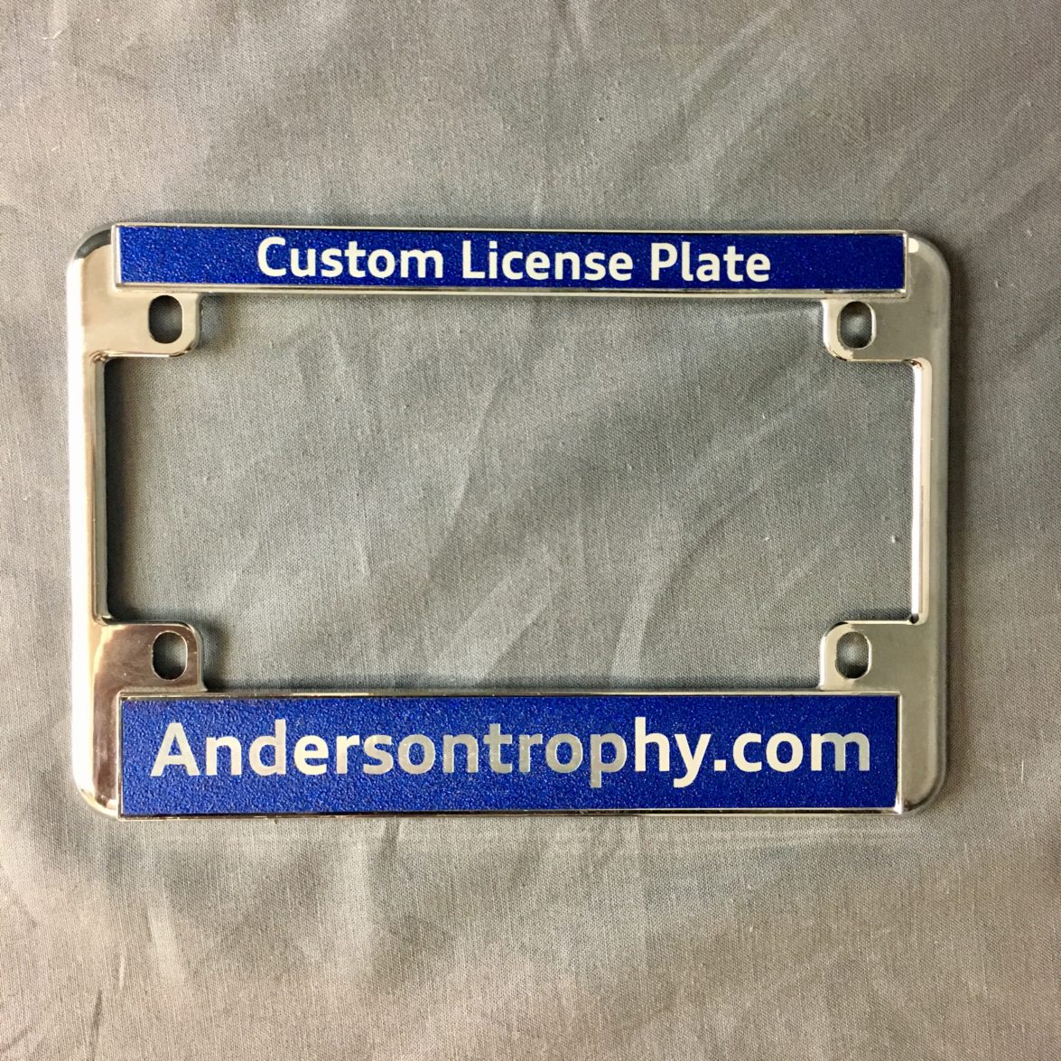 Metallic License Plate Frame Motorcycle Chrome
