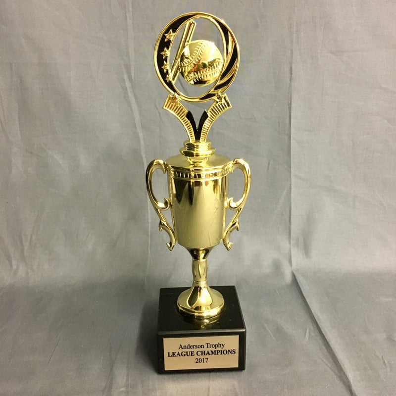 Midnight Baseball Gold Chalice Cup Trophy on Black Marble Base - AndersonTrophy.com