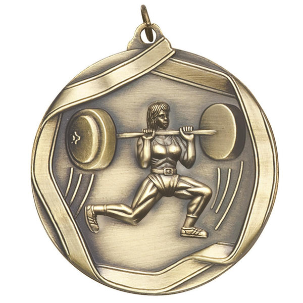 MS6 Weightlifting Themed Medals - Female - AndersonTrophy.com