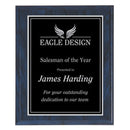 MSL344 Series Black to Silver Laser Plated Plaque - Blue Woodgrain - AndersonTrophy.com
