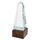 Obelisk Sierra Glass Award with Walnut Base - AndersonTrophy.com