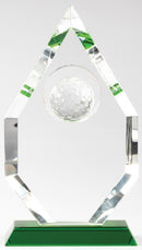 Peak Golf Ball Crystal Award with Green Crystal Base - AndersonTrophy.com