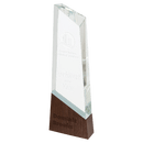 Peak Sierra Glass Award with Walnut Base - AndersonTrophy.com