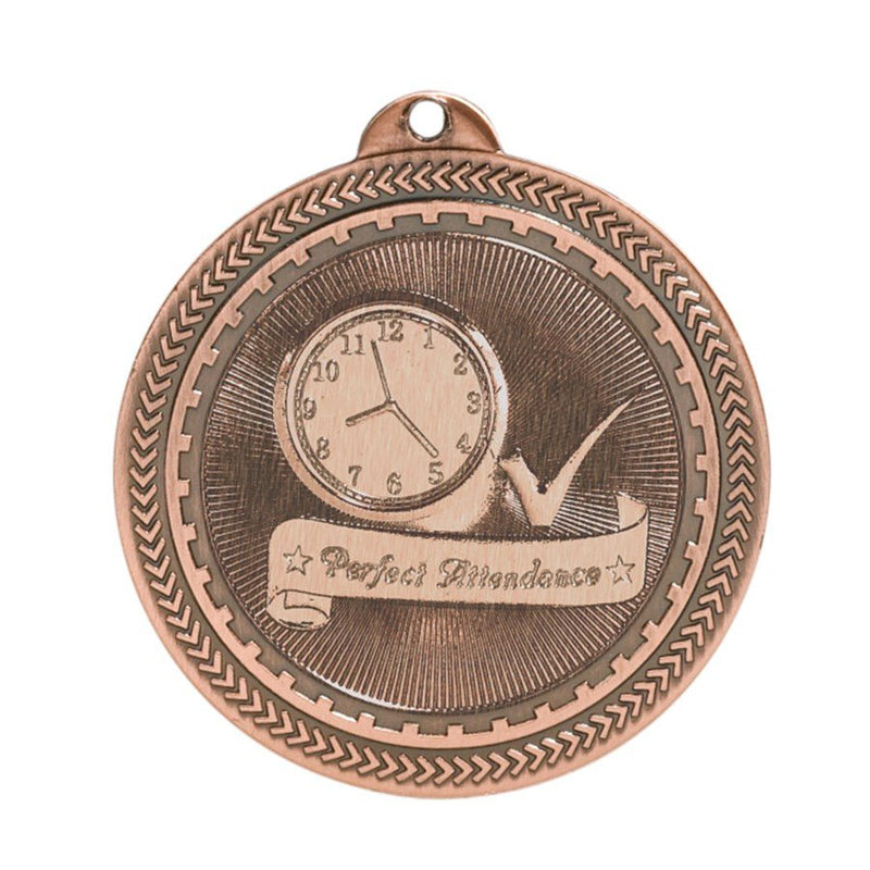 Perfect Attendance Laserable BriteLazer Medal - AndersonTrophy.com