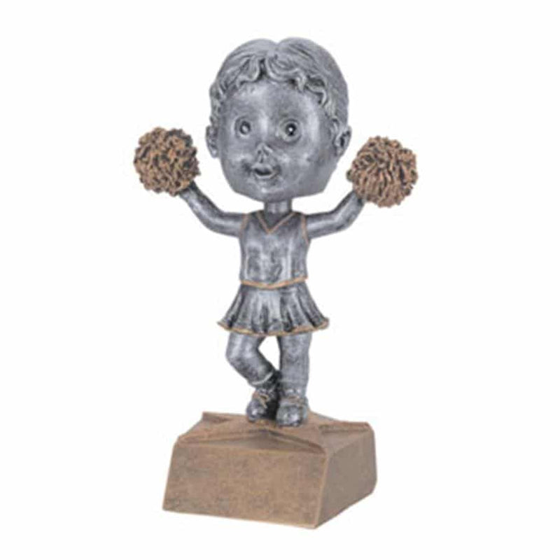 Pewter Bobble Cheer Resin - Female - AndersonTrophy.com