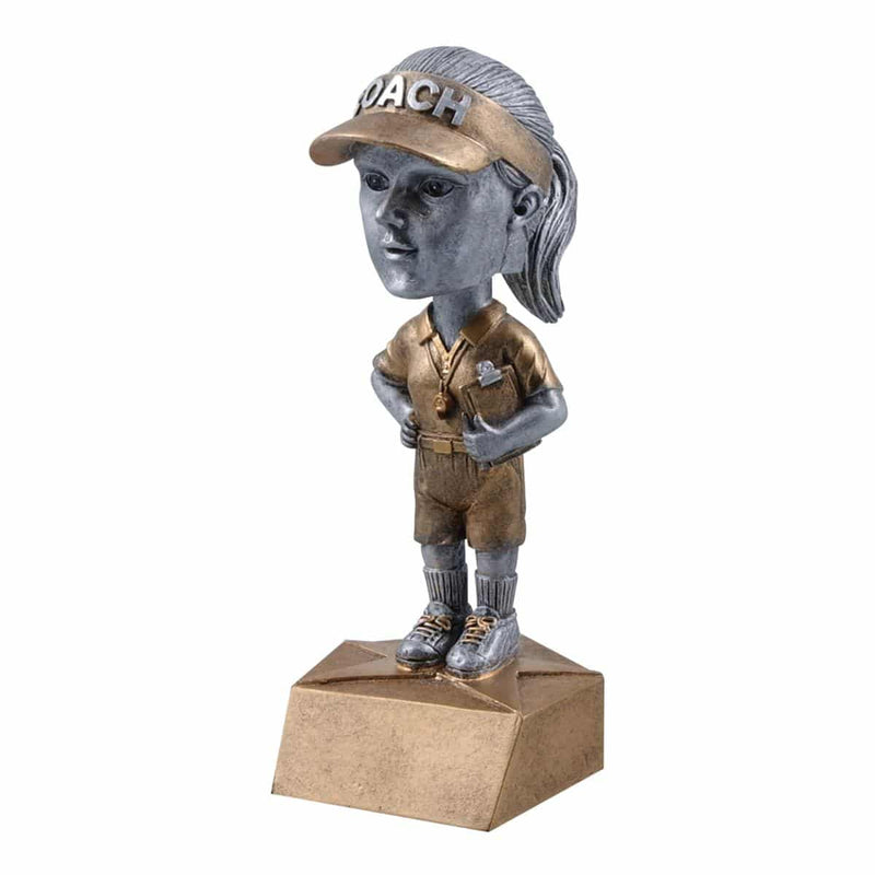Pewter Bobble Coach Resin - Female - AndersonTrophy.com