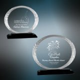 Premier Black Accent Oval Glass Award - AndersonTrophy.com