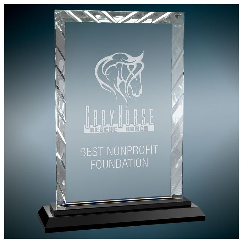 Premier Black Accent Rectangle Glass Award - AndersonTrophy.com