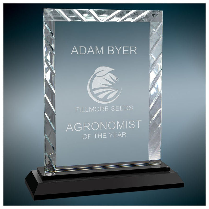 Premier Black Accent Rectangle Glass Award - AndersonTrophy.com