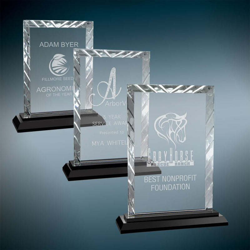 Premier Black Accent Rectangle Glass Award - AndersonTrophy.com