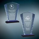 Premier Blue Accent Fan Glass Award - AndersonTrophy.com
