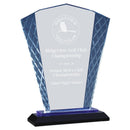 Premier Blue Accent Fan Glass Award - AndersonTrophy.com