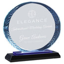 Premier Blue Accent Oval Glass Award - AndersonTrophy.com