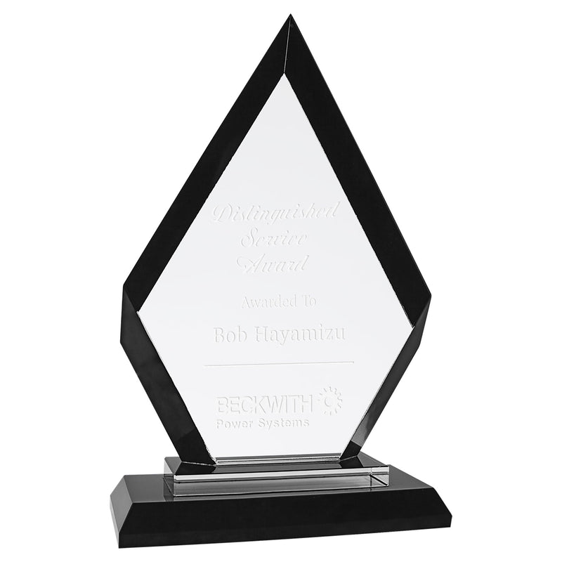 Premier Regal Diamond Glass Award - Black - AndersonTrophy.com