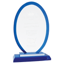 Premier Regal Oval Glass Award - Blue - AndersonTrophy.com
