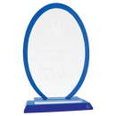Premier Regal Oval Glass Award - Blue - AndersonTrophy.com