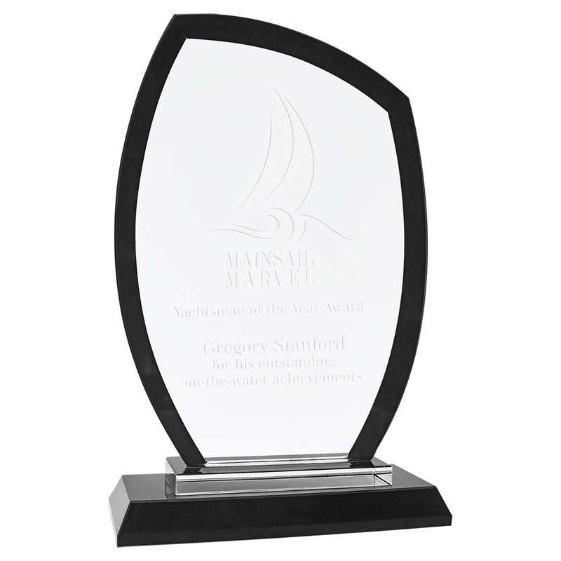 Premier Regal Peak Glass Award - Black - AndersonTrophy.com