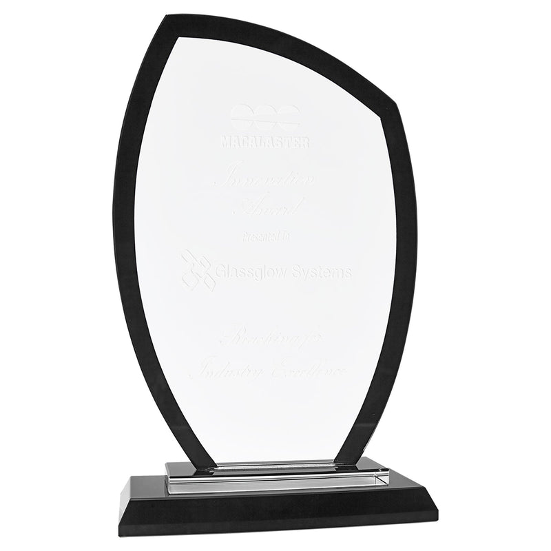 Premier Regal Peak Glass Award - Black - AndersonTrophy.com