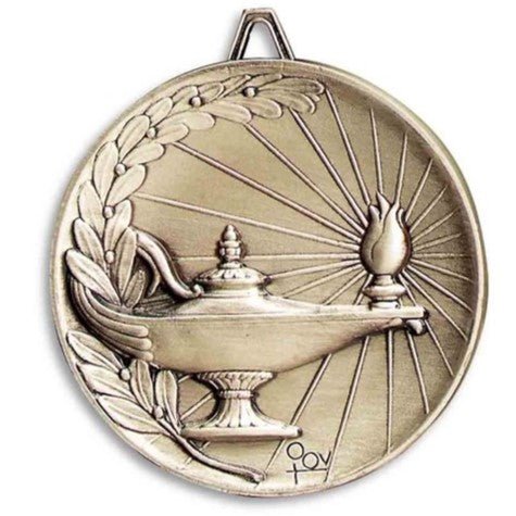 Premium Relief Series Lamp of Knowledge Medal - AndersonTrophy.com