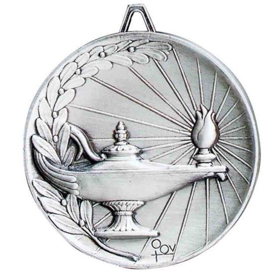 Premium Relief Series Lamp of Knowledge Medal - AndersonTrophy.com