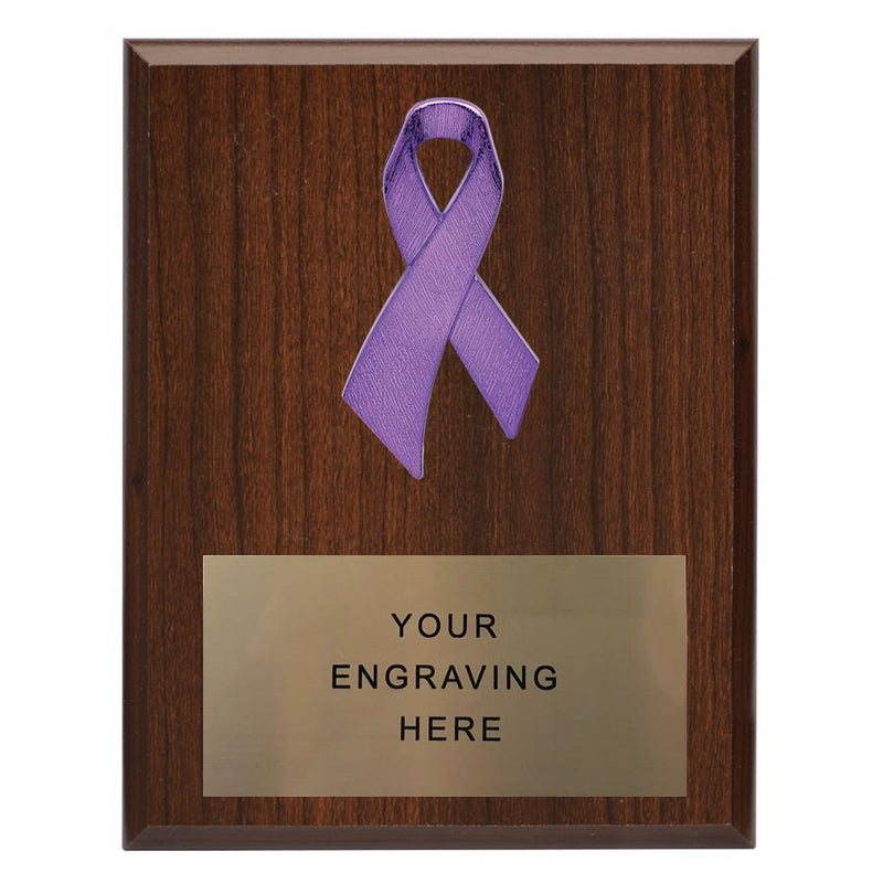 Purple Ribbon Awareness Plaque - AndersonTrophy.com