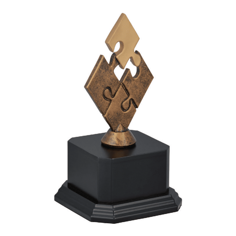 Puzzle Piece Teamwork Award on Black Monument Base - AndersonTrophy.com