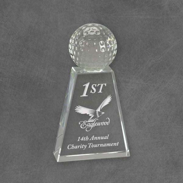 Pyramid Tower Crystal Golf Award - AndersonTrophy.com