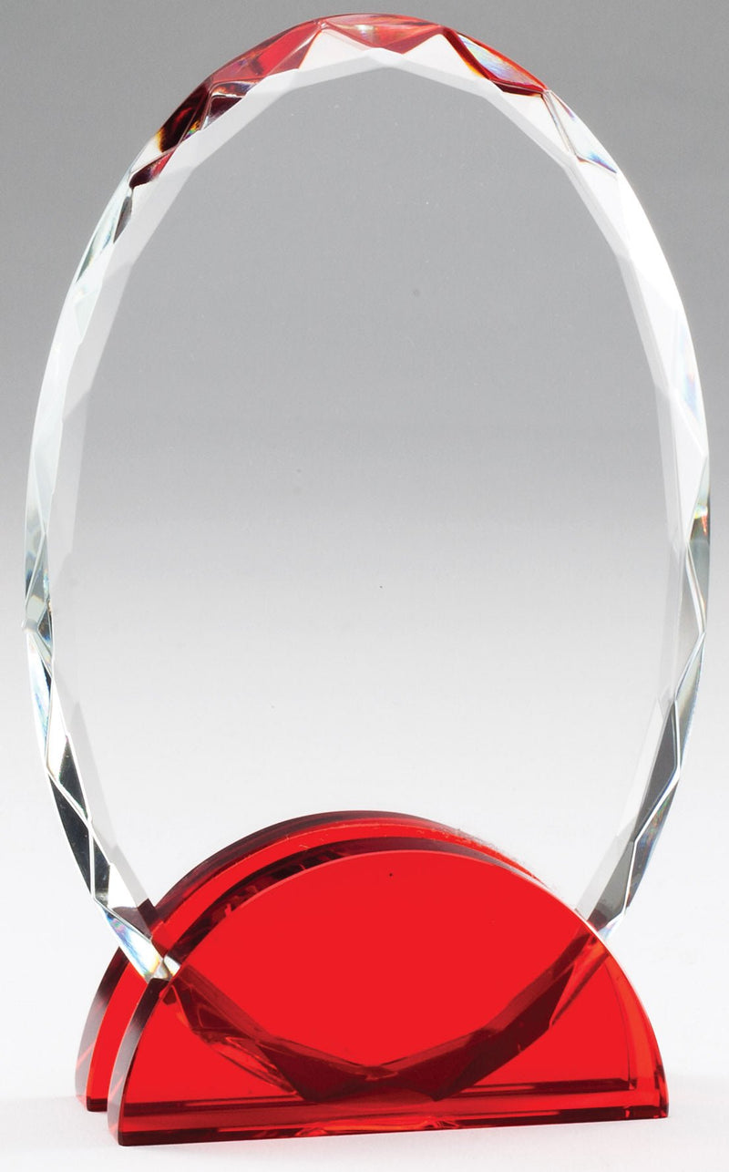 Red Arch Oval Glass Award - AndersonTrophy.com