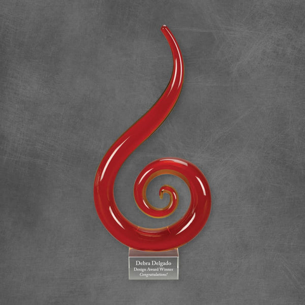 Red Fire Glass Art - AndersonTrophy.com