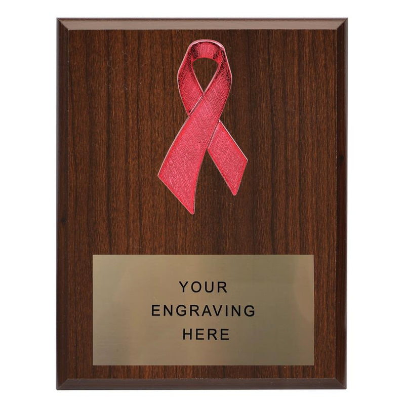 Red Ribbon Awareness Plaque - AndersonTrophy.com