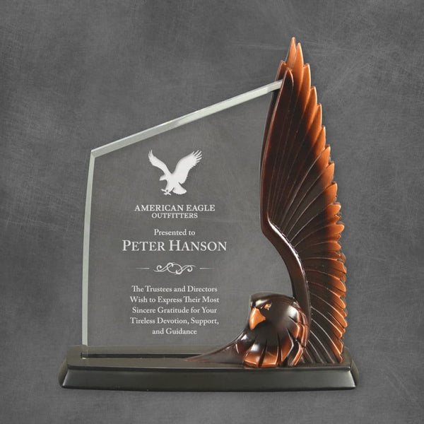 Resin Eagle Angled Acrylic Corporate Award - AndersonTrophy.com