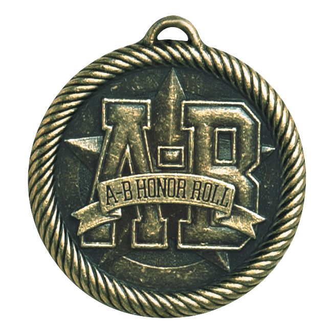 Rope Wreath A-B Honor Roll Themed Medals - AndersonTrophy.com
