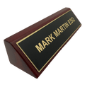 Rosewood Piano Finish Name Wedge - Black to Gold Laser Plate - AndersonTrophy.com