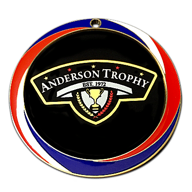 RWB Swirl Custom Insert Medal - AndersonTrophy.com
