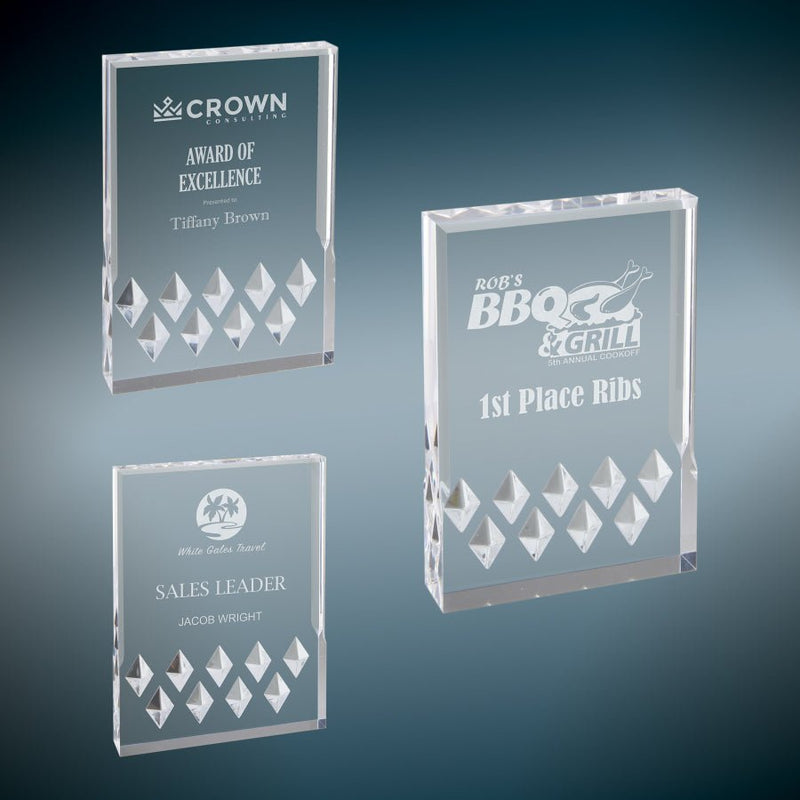 Silver Diamond Mirage Series Acrylic Award - AndersonTrophy.com
