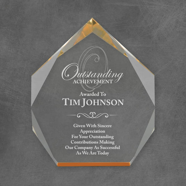 Spectra Diamond Acrylic Corporate Award - Gold - AndersonTrophy.com