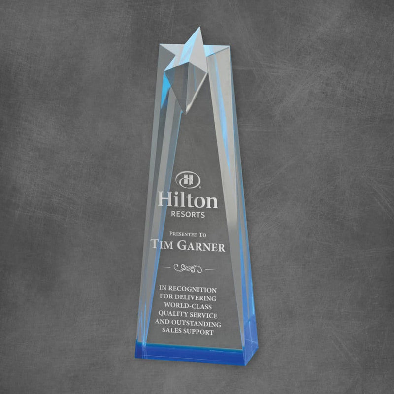 Spectra Obelisk Star Acrylic Corporate Award - Blue - AndersonTrophy.com