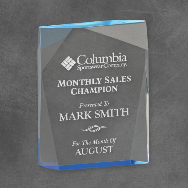 Spectra Prism Acrylic Corporate Award - Blue - AndersonTrophy.com