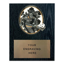 Sport Blaster Soccer Themed Plaque - Black Oak - AndersonTrophy.com