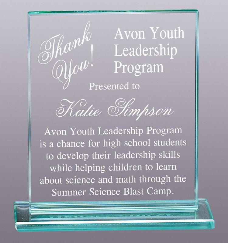Standing Rectangle Glass Award - AndersonTrophy.com