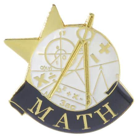 Gold Star Series Math Themed Lapel Pin