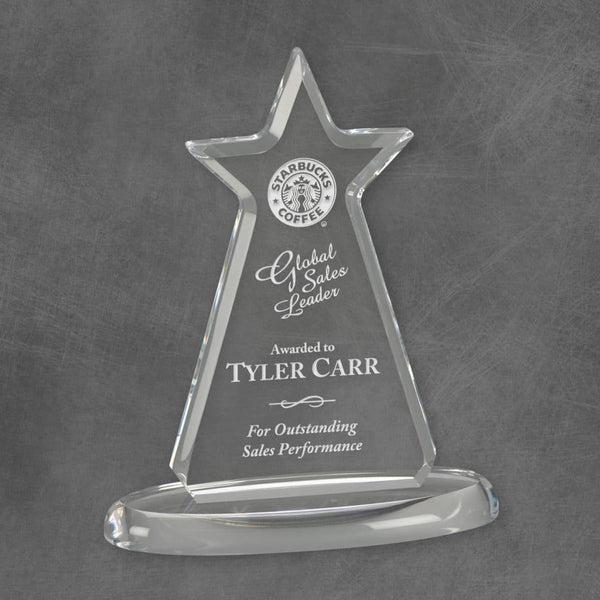 Star on Oval Base Acrylic Corporate Award - AndersonTrophy.com
