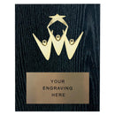 Star Teamwork Themed Plaque - Black Woodgrain Finish - AndersonTrophy.com