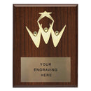 Star Teamwork Themed Plaque - Black Woodgrain Finish - AndersonTrophy.com