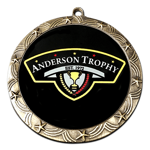 Star Wreath Custom Insert Medal - AndersonTrophy.com