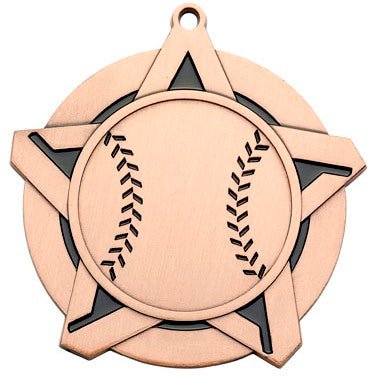 Super Star Baseball Themed Medal - AndersonTrophy.com
